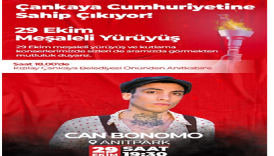 Çankaya Belediyesi Cumhuriyet Bayramı Can Bonomo Konseri