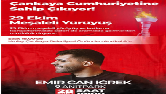 Çankaya Belediyesi Cumhuriyet Bayramı Emir Can İğrek Konseri